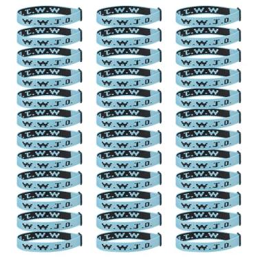 Imagem de Pmormyy Pacote de pulseiras WWJD 36 peças para mulheres e homens, pulseiras de Jesus Cristão Presentes a granel, W.W.J.D Pulseiras ajustáveis What Would Jesus Do Bracelet, Fibra de poliéster, Sem