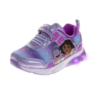 Imagem de Tênis Dora The Explorer Shoes LED Light Up - Mochila Dora Botas Atléticas Leve Respirável Tênis para Crianças (Tamanhos: 6-10 Crianças Pequenas / 11 Crianças Pequenas), Roxa, 11 Little Kid