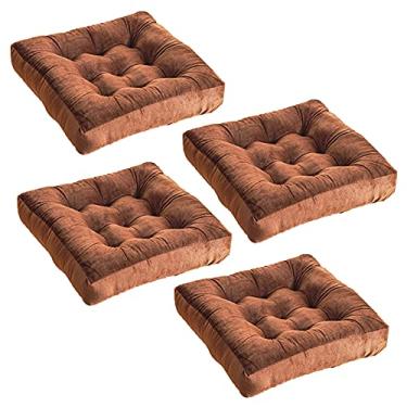 Imagem de Pacote Com 4 Almofadas De Assento Para Cadeiras De Jantar, Almofada De Cadeira Para Cadeiras De Jantar, Almofadas De Assento Para Cadeiras Ao Ar Livre, Conforto Superior & Suavidad, A, 45 X 45CM