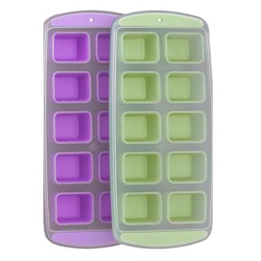 Imagem de Forma de Gelo Retangular em Silicone Premium 12 Cavidades Flexível e Resistente Kit com 2 unidades