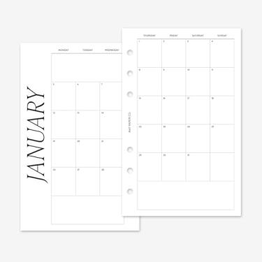 Imagem de MAY PAPER CO. Recarga de planejador mensal Franklin Covey Compact Classic 2026, agenda mensal em duas páginas para agenda de 6 anéis 10 x 16,75 (meses contínuos, início de segunda-feira)