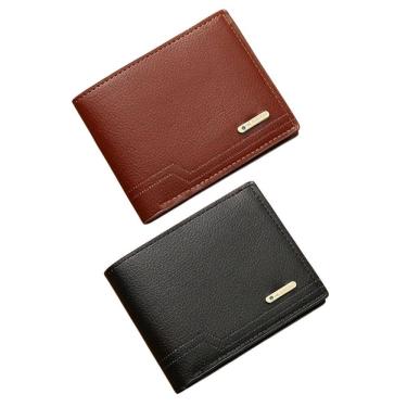 Imagem de Kit 2 Carteiras Masculina Slim Porta Cartões Design Moderno
