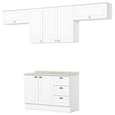 Imagem de Cozinha Modulada 5 Pecas 280 Cm Americana Branco Calcare Henn