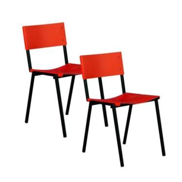 Imagem de Cadeira ISO Empilhavel Com 2 Unidades - Lamar Design, Vermelho