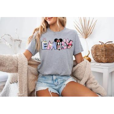 Imagem de Camiseta Retrô Disney Mickey - Algodão Rosa - Casual - Unissex, BR-G4,