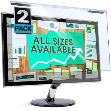 Imagem de VINTEZ Painel protetor de tela com bloqueio de luz azul para monitor de PC de LED diagonal de 23 polegadas [pacote com 2] Película de filtro de proteção ocular anti-UV - Tipo de suspensão da moldura