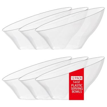 Imagem de Taças de servir BuCla Clear Plastic 1600 ml (pacote com 12) Chip & Can