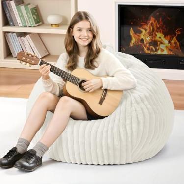 Imagem de Homguava Cadeira de pufe de 6 m, sacos de feijão pequenos com enchimento de espuma de memória, cadeiras Beanbag com capa lavável na máquina, capa de pelúcia holandesa com fio para sala de aula, sala