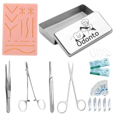 Imagem de Kit Tesoura Iris Pele Artificial Pinça - Love Saude, ESTOJO ODONTO - M