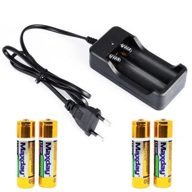 Imagem de Carregador Luatek + 4 Baterias 18650 - 3.7v 12800mAh