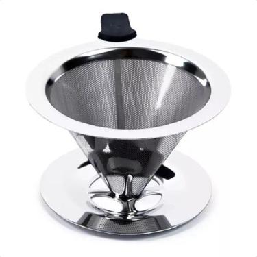 Imagem de Coador de Café Aço Inox Reutilizável Tamanho 102 - UnyHome