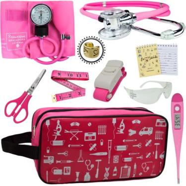 Imagem de Kit Academico Enfermagem Premium Preto Completo - Love Saude, ROSA EST