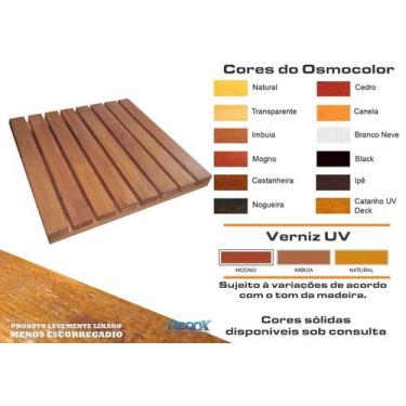 Imagem de Deck De Madeira Modular 40x40 cm Neonx Com Pintura, Osmocolor Nogueira