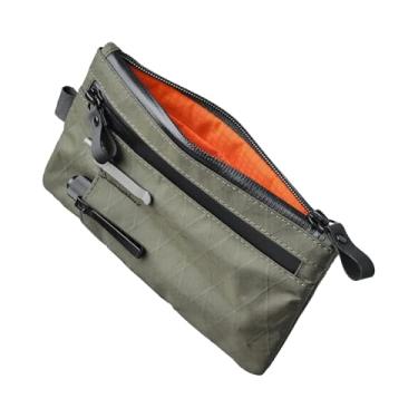 Imagem de NIKILOONG Bolsa organizadora EDC com compartimentos para várias ferramentas, porta-passaporte de nylon e carteira EDC - Clutch com zíper com alça de pulso, 3 compartimentos externos para viagens