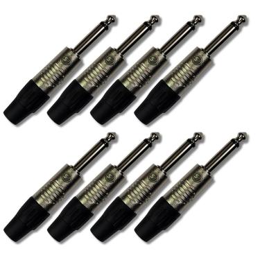 Imagem de Kit 8 Plug P10 Macho Mono Rofissional Soundvoice P10Mn