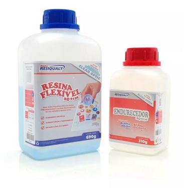 Imagem de Resina Epóxi Cristal Flexivel 1KG RQ-0120 Para Chaveiros Troféus Medal