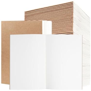 Imagem de Kutoda Pacote com 72 cadernos A5 em branco Kraft a granel, cadernos de diário, 21 x 14 cm, 60 páginas, conjunto de diário de viagem para trabalho, escola, estudantes, crianças, presente, escritório