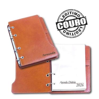 Imagem de Agenda Diária 2026- A5 Em Couro Havana