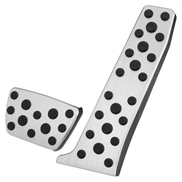 Imagem de A ABSOPRO Capa de pedal de freio antiderrapante e pedal de gás para Toyota Camry 18-22 para Toyota Avalon 19-21 para Toyota Highlander 20-22 para Lexus ES 18-21 Liga de alumínio prateado (conjunto de