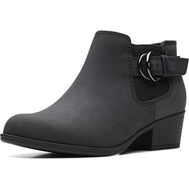 Imagem de Clarks Bota de cano curto feminina Adreena Field, Couro preto, 35