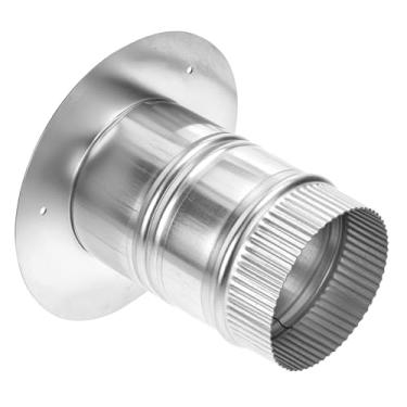 Imagem de QWORK Coleira de decolagem de duto de aço galvanizado de 10 cm, decolagem hermética do colar do duto, conector HVAC para Plenum de aço galvanizado de 10 polegadas de diâmetro, adaptador de duto de ar