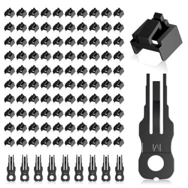 Imagem de NataLink 100 peças de bloqueio de porta RJ45 com 10 chaves, bloqueio de porta RJ45/bloqueador de poeira, tampa de proteção contra poeira RJ45, plugues de porta fêmea, dispositivos compatíveis com