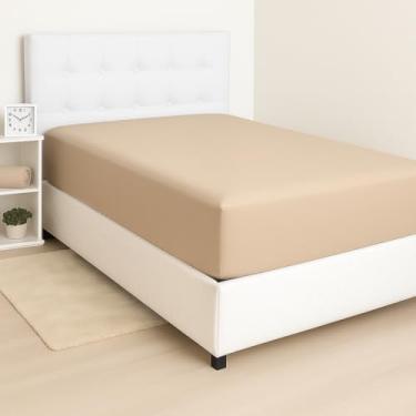 Imagem de Lençol De Cama Casal Padrão Avulso Com Elástico 170 Fios (Marrom)