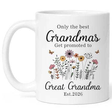 Imagem de Caneca Promoted To Great Grandma 2026 - Melhores presentes para avó para anúncio de gravidez - Natal, aniversário, dia das mães presentes para a nova bisavó