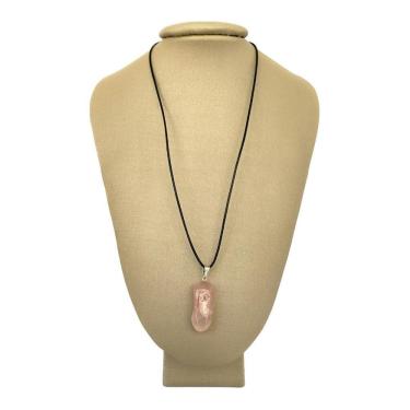 Imagem de Colar Em Couro Grego E Prata Quartzo Rosa - P. Vecchio