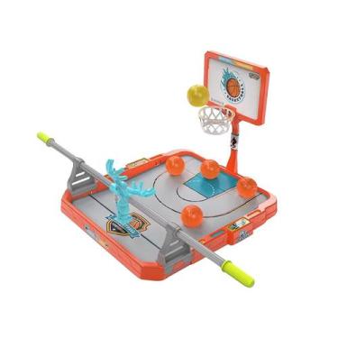 Imagem de Suporte de basquete de mesa infantil Brinquedo de tiro duplo interativ