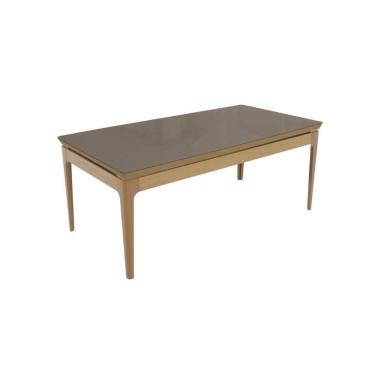 Imagem de Mesa de Sala Jantar Mira Madeira Maciça c/ Tampo Madeirado c/ Vidro 200x100cm Carvalho/Freijo Bronze - Kappesberg