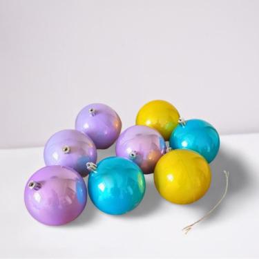 Imagem de Kit 08 Bolas de Natal Coloridas Princesas Disney 8cm - Cromus