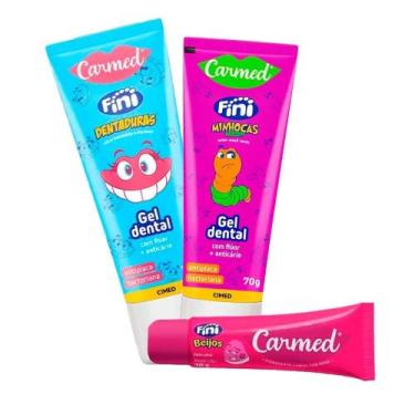 Imagem de Kit Gel Dental Dentadura+Minhocas+Hidra Labial Beijos Carmed