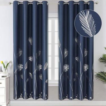 Imagem de Cortinas Blackout Estelar Textiler Azul Marinho 132x183cm 2 painéis