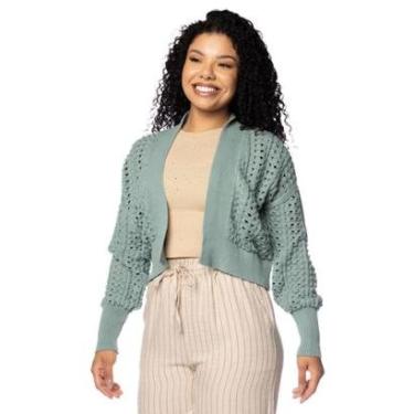 Imagem de Casaco Feminino Biamar Algodão Pontos Vazados Marrom-Feminino