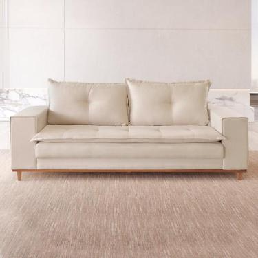 Imagem de Sofá Caparaó 4 Lugares 220 cm Linho - Lufer Estofados