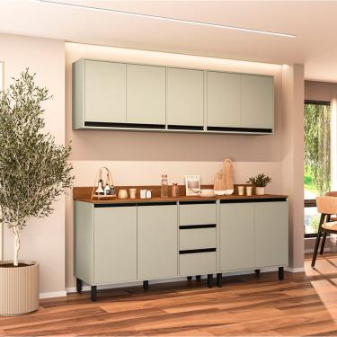 Imagem de Cozinha Modulada 4 Peças com Tampos Koya Politorno - Verde