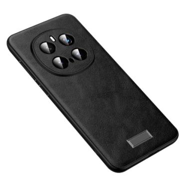 Imagem de HAOMRIYL Capa de couro para Honor Magic 8 Pro/8, proteção de lente de câmera com tudo incluído, fina, minimalista, à prova de choque, estilo comercial, preta, 8