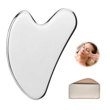 Imagem de Gua Sha de aço inoxidável ferramentas faciais guasha para rosto metal gua sha apertar a pele massagem guasha ferramenta de beleza para olhos corpo massageador cuidados com a pele presentes de dia das