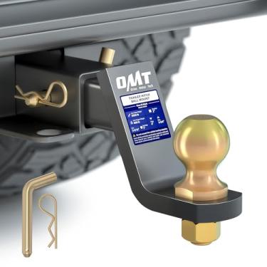 Imagem de Orion Motor Tech Suporte de esfera de engate de reboque, para receptor de 5 cm com bola de 6 cm, queda de 10 cm, capacidade de reboque de 3,628 kg, capacidade de reboque, engate de reboque resistente