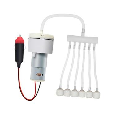 Imagem de Stgfyxgs Bomba de ar elétrica para aquário, aerador para tanque de peixes, multiuso, com borbulhador de pedra de ar, ferramenta de economia de energia, DC 12V, Estilo 10