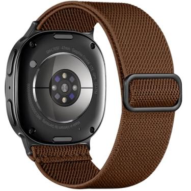 Imagem de DaQin Pulseiras elásticas para Galaxy Watch 8 de 40 mm e 44 mm/Galaxy Watch 8 Classic de 46 mm e feminino, tecido macio com um clique, sem lacunas, pulseira esportiva de nylon compatível com Samsung