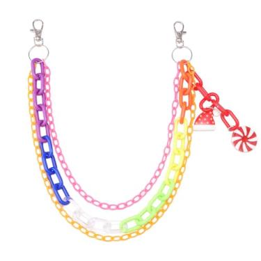 Imagem de Christmas Santa Hat Charm Rainbow Acrylic Pants Trousers Chain for Women Men Colorful Layered Creative Rock Wallet Belt Pocket Waist Jeans Belly Chains Chunky Candy Color Backpack Body Accessories