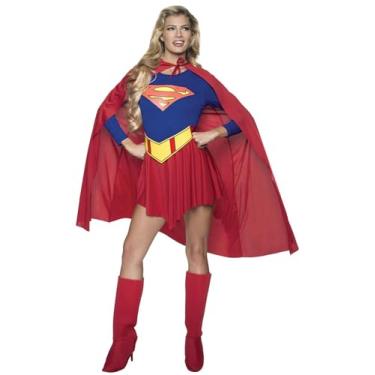 Imagem de Rubie's Fantasia feminina DC Comics Deluxe Supergirl, vermelho/azul, grande