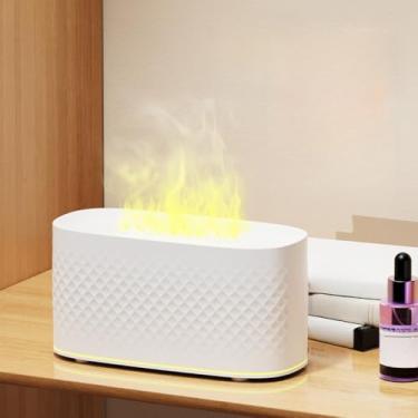 Imagem de Difusor de chama para óleos essenciais, difusores de aroma ultrassônico de 160 ml com névoa fria, difusor de aromaterapia com proteção de desligamento automático, umidificador pequeno para casa