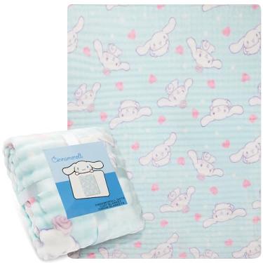 Imagem de Get Trend Cinnamoroll Sanrio Cobertor de lã waffle 150 x 130 cm, manta Kawaii para sofá e cama, cobertor aconchegante quente, acessórios de quarto, presentes de anime para ela (Cinnamoroll branco)