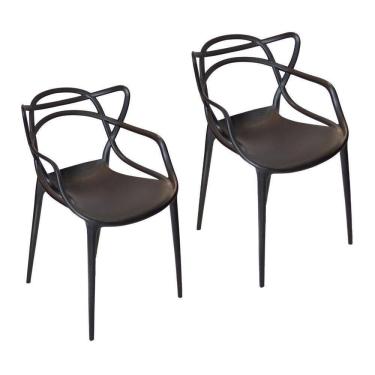 Imagem de Kit 2 Cadeiras Allegra Design Cozinha Sala De Estar Jantar Empilhável