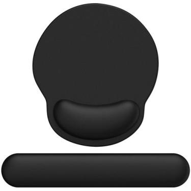 Imagem de Conjunto ergonômico de descanso de pulso com espuma viscoelástica pret