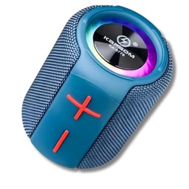 Imagem de Caixa de Som Bluetooth Portátil IPX6 – 6,5W, TWS, Bluetooth 5.0, Luz LED, Bateria de Longa Duração (Azul)