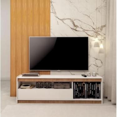 Imagem de Rack Para Sala De Estar Com Porta Basculante 1.30m Design Moderno e Suporte Para TV